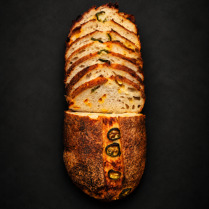 Sliced cheddar and jalapeño sourdough loaf – The Caliente Count
