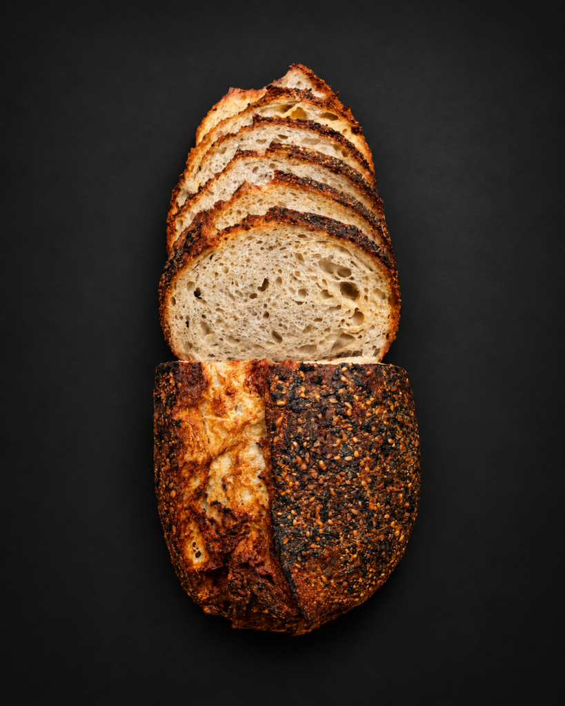 Sliced smoked cheddar and Everything Bagel seasoning sourdough loaf – The Dusky Duke