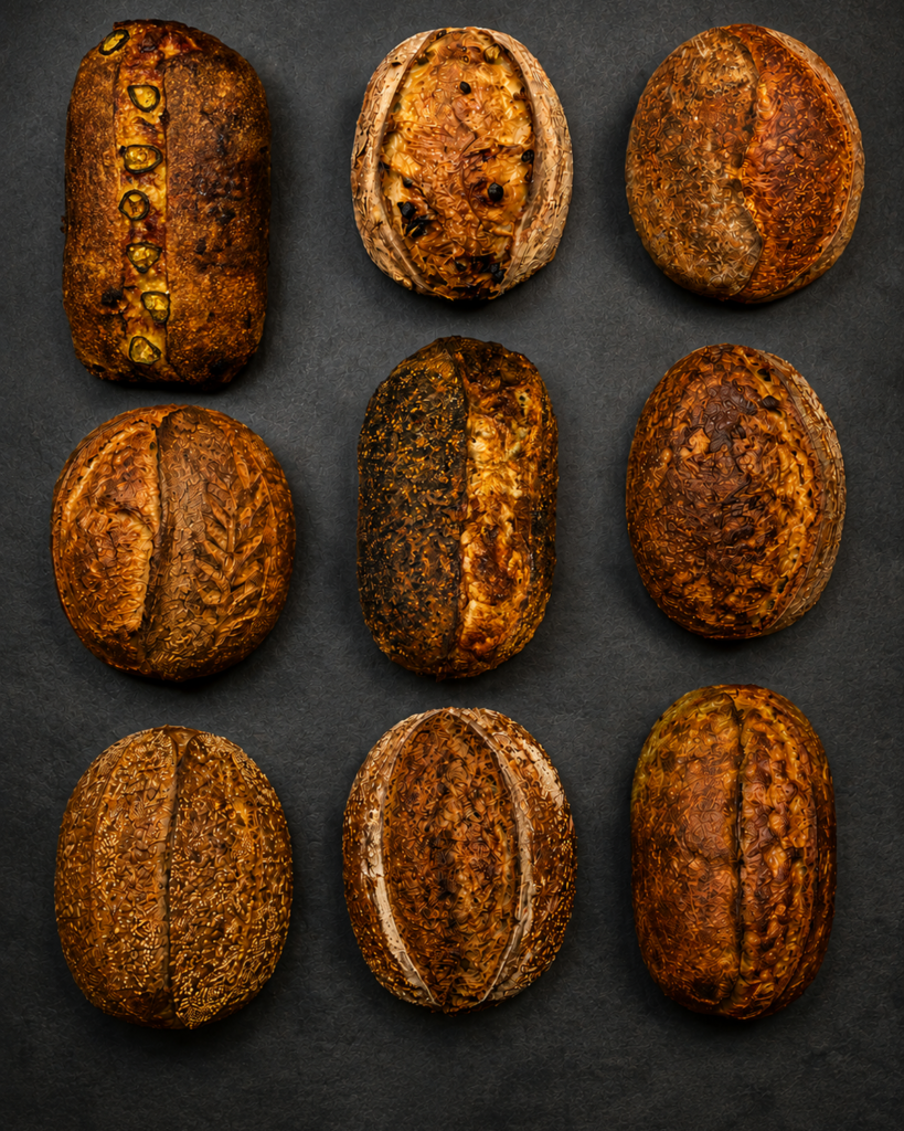 Selection of artisan sourdough mini loaves – Sourdough Flight