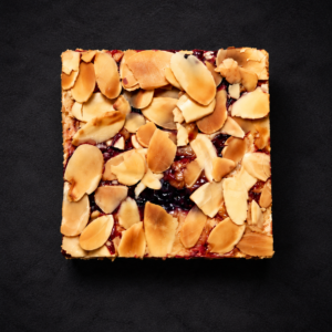 Black Cherry, almond and white chocolate sourdough blondie - The Bakewell Conspiracy