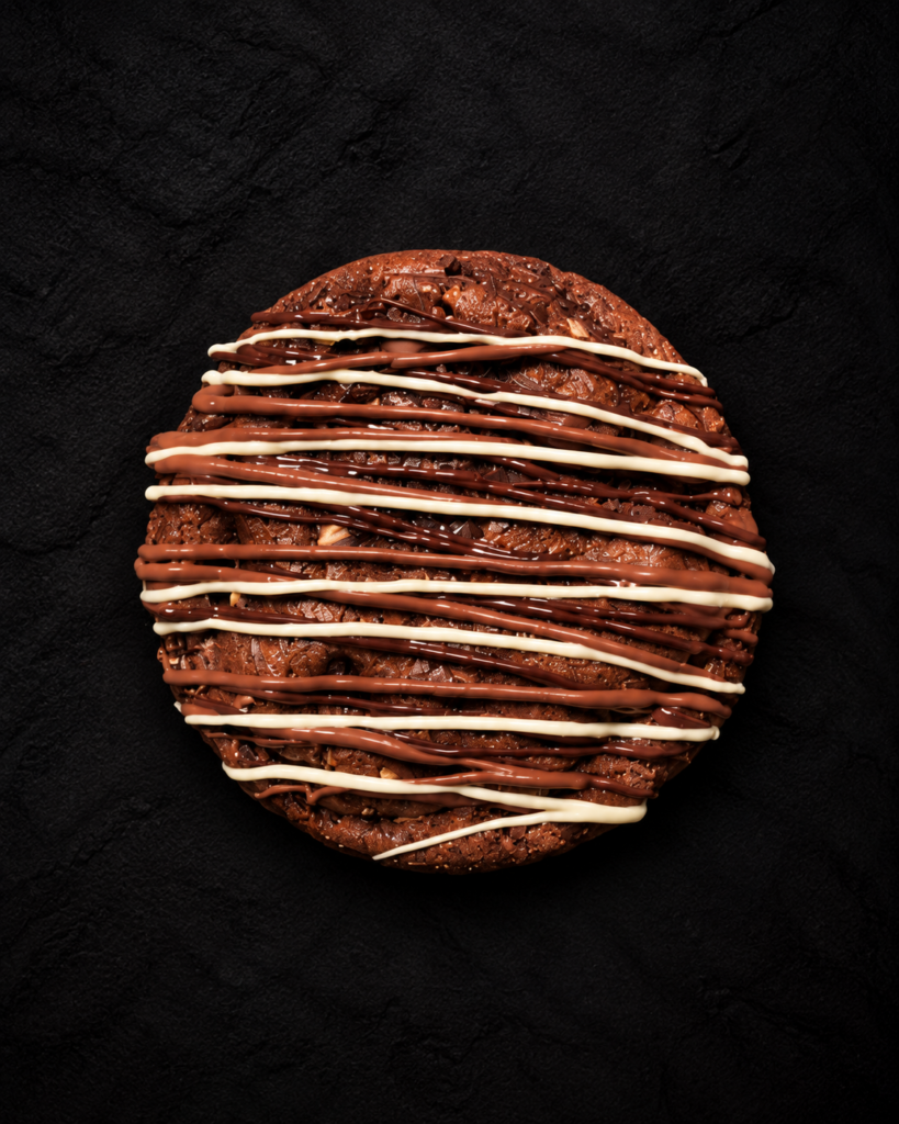 Triple chocolate sourdough cookie drizzled with chocolate – The Triple Triumph